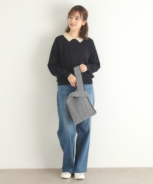 LAURA ASHLEY / ローラ アシュレイ ハンドバッグ | 【横マチあり／3colors】ヘリンボーン ニットバッグ | 詳細2