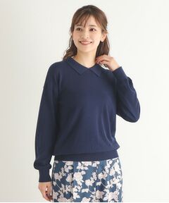 【4colors／Lサイズあり／コットン混／クレリックデザインあり】プルオーバーニット