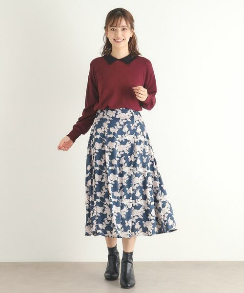 LAURA ASHLEY / ローラ アシュレイ ニット・セーター | 【4colors／Lサイズあり／コットン混／クレリックデザインあり】プルオーバーニット | 詳細11