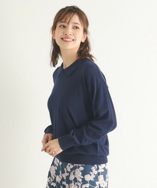 LAURA ASHLEY / ローラ アシュレイ ニット・セーター | 【4colors／Lサイズあり／コットン混／クレリックデザインあり】プルオーバーニット | 詳細14