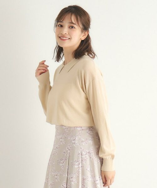 LAURA ASHLEY / ローラ アシュレイ ニット・セーター | 【4colors／Lサイズあり／コットン混／クレリックデザインあり】プルオーバーニット | 詳細2