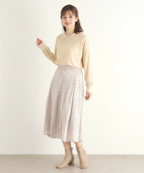 LAURA ASHLEY / ローラ アシュレイ ニット・セーター | 【4colors／Lサイズあり／コットン混／クレリックデザインあり】プルオーバーニット | 詳細3