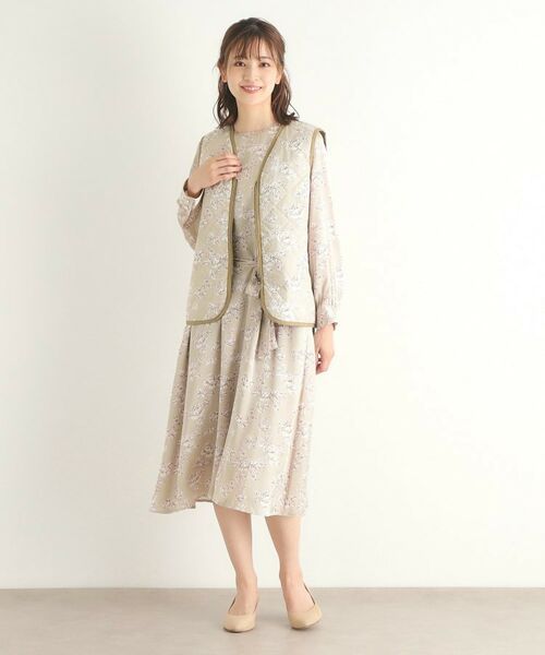 LAURA ASHLEY / ローラ アシュレイ ステンカラーコート | 【リバーシブルベスト／ライナー取り外し可／同柄アイテムあり】ポリントン ローゼズ ステンカラーコート | 詳細13