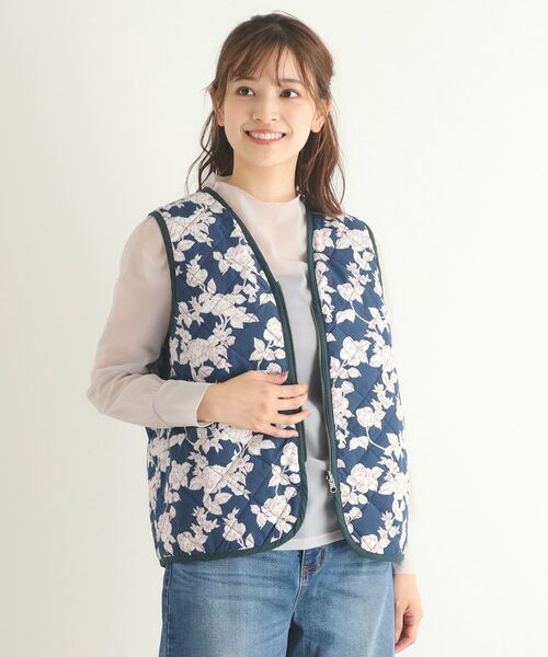 LAURA ASHLEY / ローラ アシュレイ ステンカラーコート | 【リバーシブルベスト／ライナー取り外し可／同柄アイテムあり】ポリントン ローゼズ ステンカラーコート | 詳細4