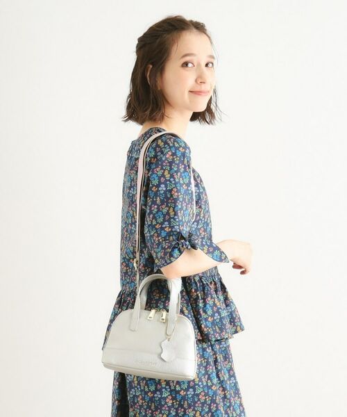 LAURA ASHLEY / ローラ アシュレイ ハンドバッグ | 【牛革／ショルダー布ベルト付】レザーボウラーミニサッチェルバッグ | 詳細5