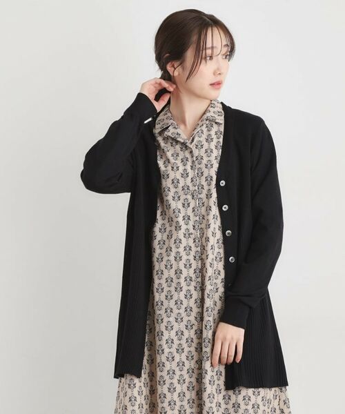 LAURA ASHLEY / ローラ アシュレイ カーディガン・ボレロ | 【ウール混】バックリボン ロングカーデ(ブラック(019))