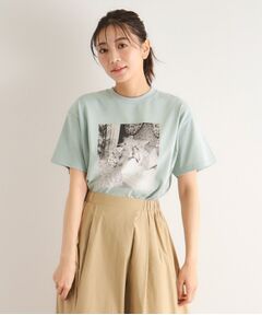 【一部店舗限定カラーあり/大人気！日本製/Laura Ashley ヒストリーフォト】ガール フォトTシャツ