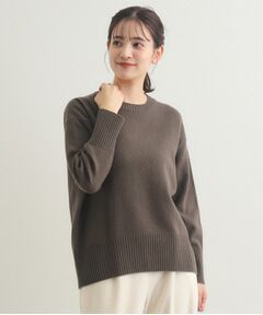 【ウールカシミヤ混／4colors】クルーネックニット