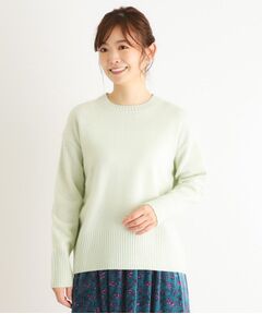 【ウールカシミヤ混／4colors】クルーネックニット