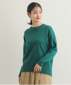 【ウールカシミヤ混／4colors】クルーネックニット