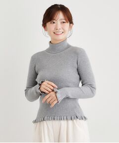 LAURA ASHLEY / ローラ アシュレイ ニット・セーター | リブタートルフリルニット