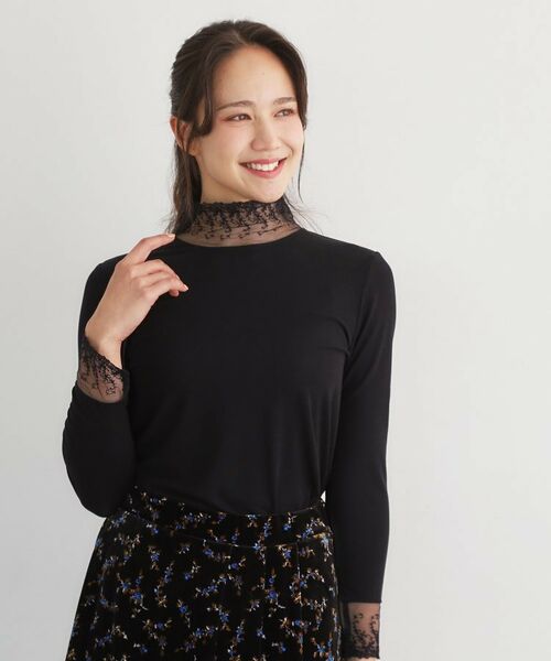 LAURA ASHLEY / ローラ アシュレイ カットソー | 【チュール付き】フライスカットソー(ネイビー(094))