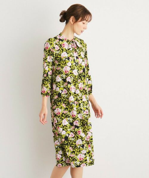 LAURA ASHLEY / ローラ アシュレイ ミニ丈・ひざ丈ワンピース | 【WEB限定／ジャージ素材】ホットハウス フローラル柄ワンピース | 詳細1