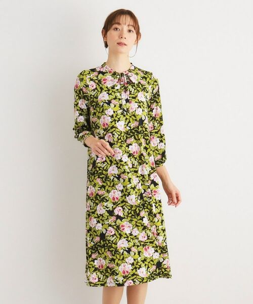 LAURA ASHLEY / ローラ アシュレイ ミニ丈・ひざ丈ワンピース | 【WEB限定／ジャージ素材】ホットハウス フローラル柄ワンピース | 詳細11