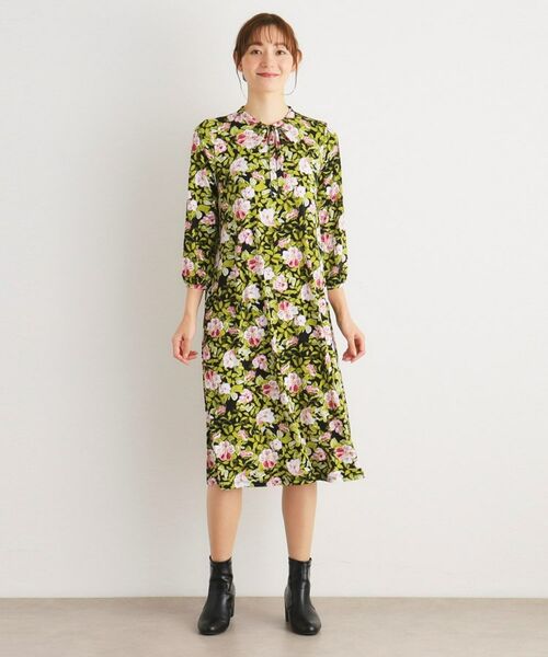 LAURA ASHLEY / ローラ アシュレイ ミニ丈・ひざ丈ワンピース | 【WEB限定／ジャージ素材】ホットハウス フローラル柄ワンピース | 詳細2