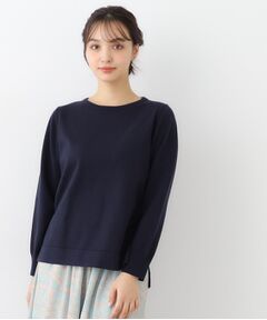 LAURA ASHLEY / ローラ アシュレイ ニット・セーター | 【スリット入り】コットンカシミヤ クルーネックニット