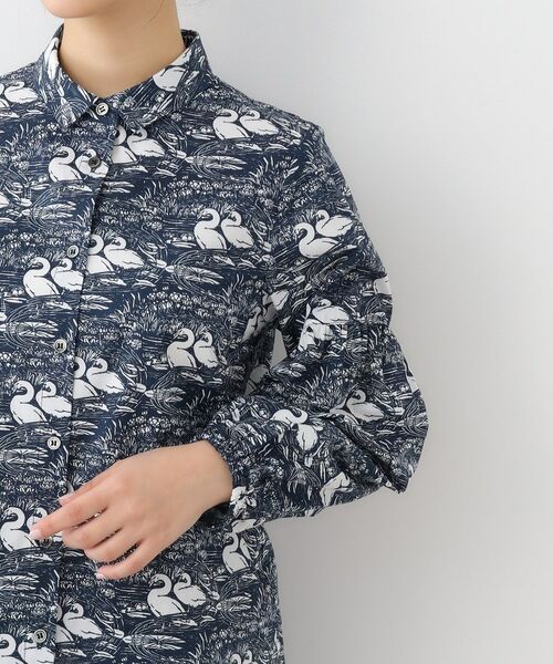 LAURA ASHLEY / ローラ アシュレイ セットアップ | 【WEB限定／M-LL3サイズ/コットン100％／上下セット／袖口ゴムで袖丈調節可】スワンズ柄 セットアップ | 詳細10