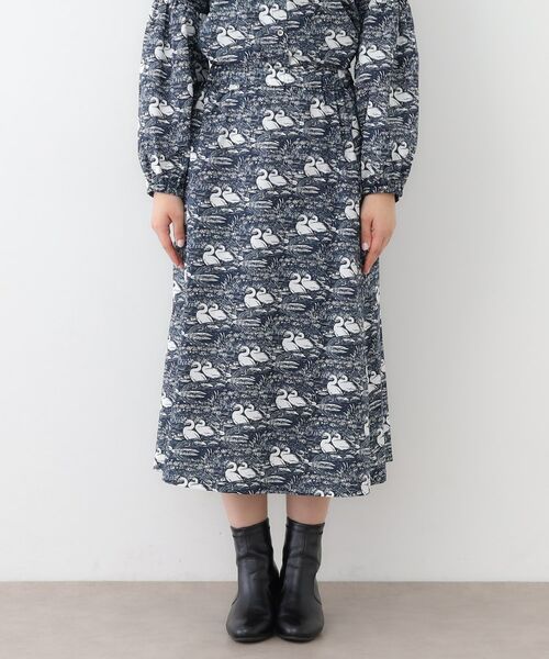 LAURA ASHLEY / ローラ アシュレイ セットアップ | 【WEB限定／M-LL3サイズ/コットン100％／上下セット／袖口ゴムで袖丈調節可】スワンズ柄 セットアップ | 詳細14