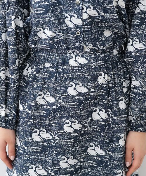 LAURA ASHLEY / ローラ アシュレイ セットアップ | 【WEB限定／M-LL3サイズ/コットン100％／上下セット／袖口ゴムで袖丈調節可】スワンズ柄 セットアップ | 詳細17