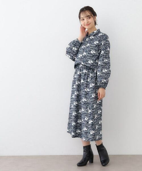 LAURA ASHLEY / ローラ アシュレイ セットアップ | 【WEB限定／M-LL3サイズ/コットン100％／上下セット／袖口ゴムで袖丈調節可】スワンズ柄 セットアップ | 詳細2