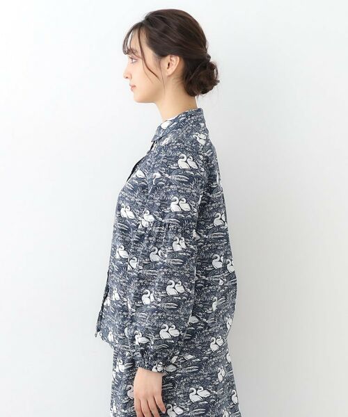 LAURA ASHLEY / ローラ アシュレイ セットアップ | 【WEB限定／M-LL3サイズ/コットン100％／上下セット／袖口ゴムで袖丈調節可】スワンズ柄 セットアップ | 詳細7