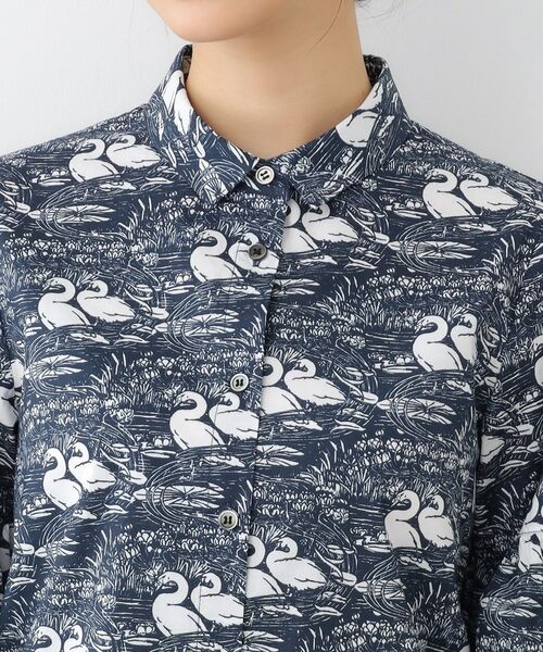 LAURA ASHLEY / ローラ アシュレイ セットアップ | 【WEB限定／M-LL3サイズ/コットン100％／上下セット／袖口ゴムで袖丈調節可】スワンズ柄 セットアップ | 詳細9