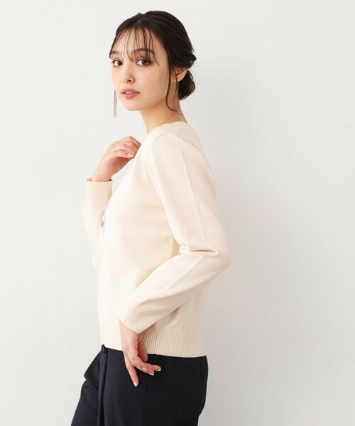 LAURA ASHLEY / ローラ アシュレイ ニット・セーター | 【ハイゲージ】大判刺繍ニット | 詳細1