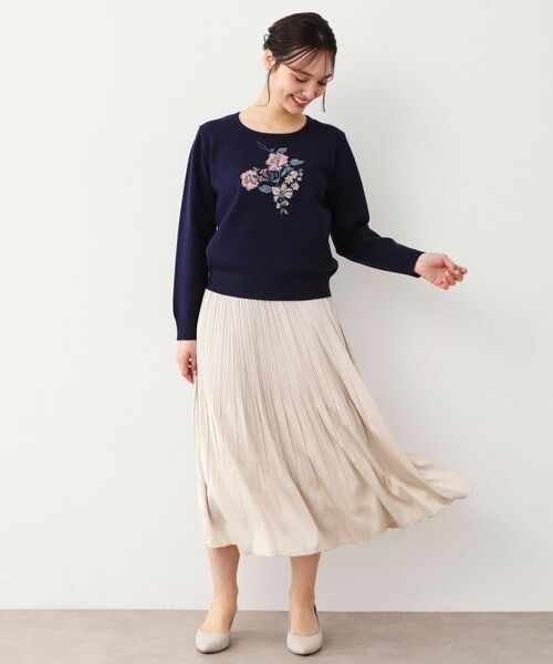 LAURA ASHLEY / ローラ アシュレイ ニット・セーター | 【ハイゲージ】大判刺繍ニット | 詳細10