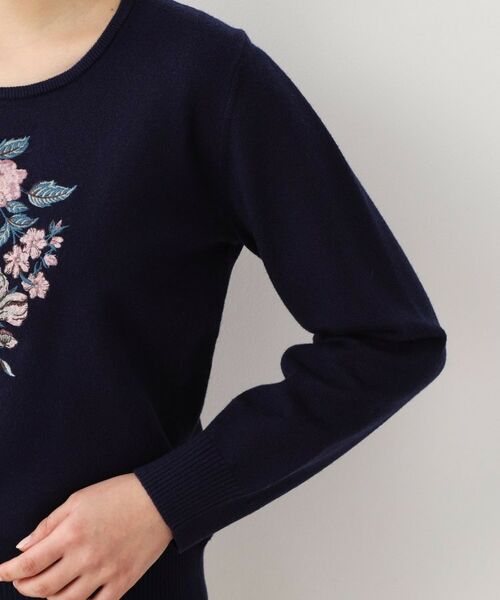 LAURA ASHLEY / ローラ アシュレイ ニット・セーター | 【ハイゲージ】大判刺繍ニット | 詳細17