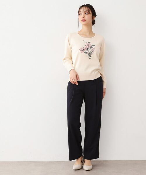 LAURA ASHLEY / ローラ アシュレイ ニット・セーター | 【ハイゲージ】大判刺繍ニット | 詳細2