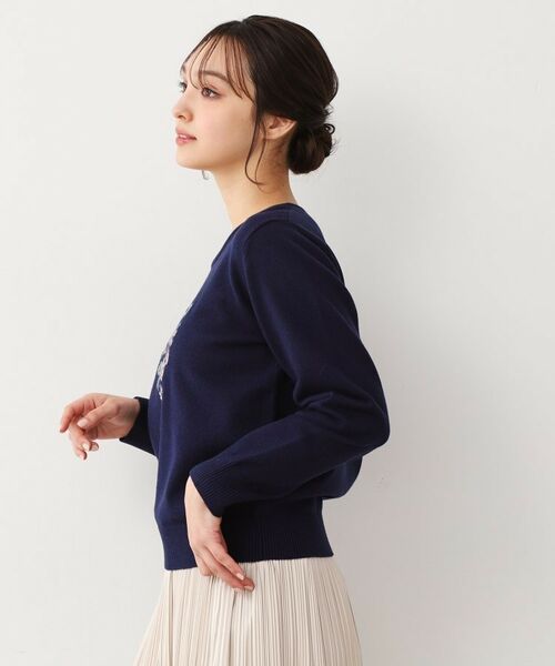 LAURA ASHLEY / ローラ アシュレイ ニット・セーター | 【ハイゲージ】大判刺繍ニット | 詳細9