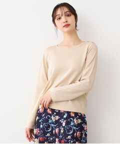 LAURA ASHLEY / ローラ アシュレイ ニット・セーター | 【天竺編み】肩ボタン ラメニット
