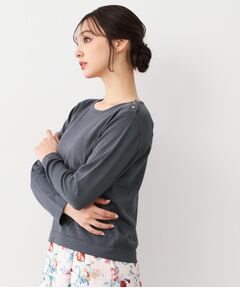 LAURA ASHLEY / ローラ アシュレイ ニット・セーター | 【天竺編み】肩ボタン ラメニット