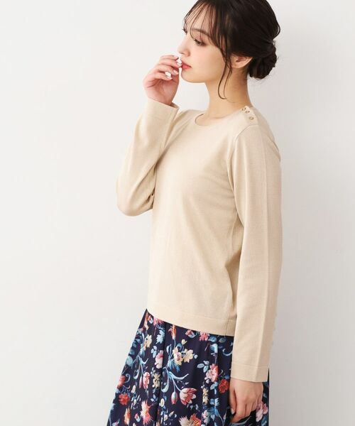 LAURA ASHLEY / ローラ アシュレイ ニット・セーター | 【天竺編み】肩ボタン ラメニット | 詳細1