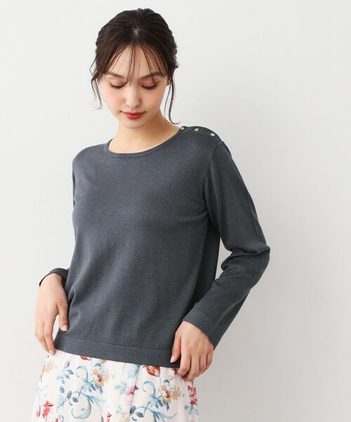 LAURA ASHLEY / ローラ アシュレイ ニット・セーター | 【天竺編み】肩ボタン ラメニット | 詳細5