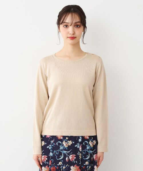 LAURA ASHLEY / ローラ アシュレイ ニット・セーター | 【天竺編み】肩ボタン ラメニット | 詳細9