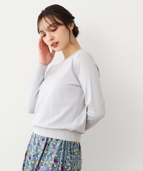 LAURA ASHLEY/ローラ アシュレイ 【同素材アイテムあり】ソフトタッチ 無地カラーニット ライトグレー(011) 40(L) LAURA ASHLEY/ローラ アシュレイ 【同素材アイテムあり】ソフトタッチ 無地カラーニット ライトグレー(011) 40(L)