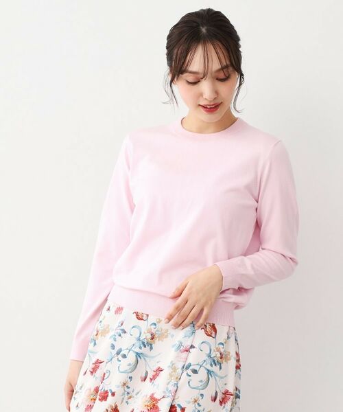 LAURA ASHLEY/ローラ アシュレイ 【同素材アイテムあり】ソフトタッチ 無地カラーニット ライトピンク(070) 40(L) LAURA ASHLEY/ローラ アシュレイ 【同素材アイテムあり】ソフトタッチ 無地カラーニット ライトピンク(070) 40(L)