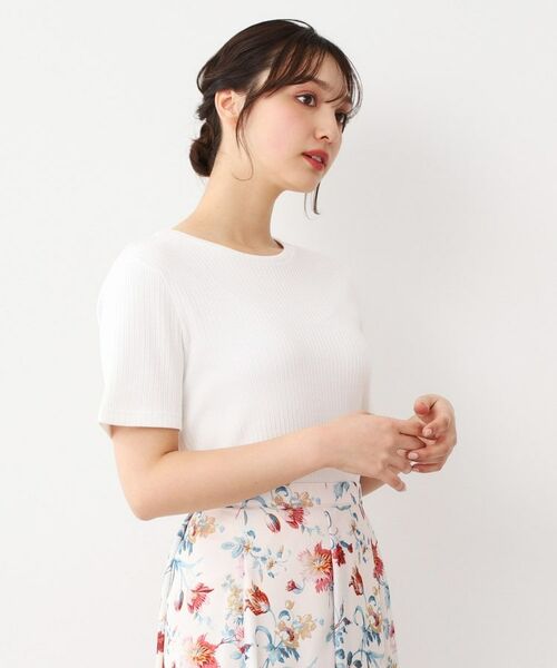 LAURA ASHLEY / ローラ アシュレイ カットソー | 【洗える／ストレッチ】アイレット ベーシックカットソー | 詳細1