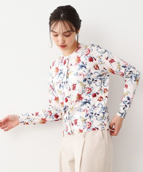 LAURA ASHLEY / ローラ アシュレイ カーディガン・ボレロ | 【全面プリント／同柄アイテムあり】ローザリンド柄 ニットカーディガン | 詳細1