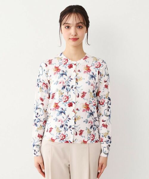 LAURA ASHLEY / ローラ アシュレイ カーディガン・ボレロ | 【全面プリント／同柄アイテムあり】ローザリンド柄 ニットカーディガン | 詳細5
