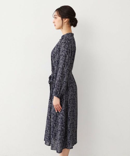 LAURA ASHLEY / ローラ アシュレイ ロング・マキシ丈ワンピース | 【ウエストリボン付き】ナンテール柄 シフォンワンピース | 詳細10