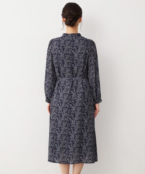 LAURA ASHLEY / ローラ アシュレイ ロング・マキシ丈ワンピース | 【ウエストリボン付き】ナンテール柄 シフォンワンピース | 詳細11