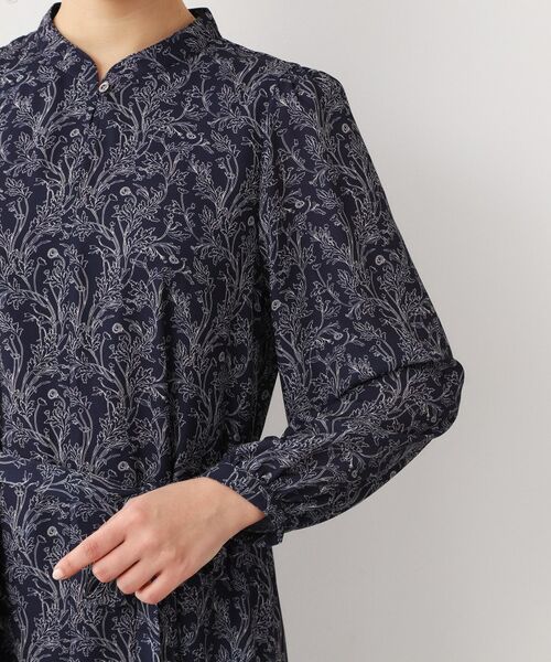 LAURA ASHLEY / ローラ アシュレイ ロング・マキシ丈ワンピース | 【ウエストリボン付き】ナンテール柄 シフォンワンピース | 詳細13