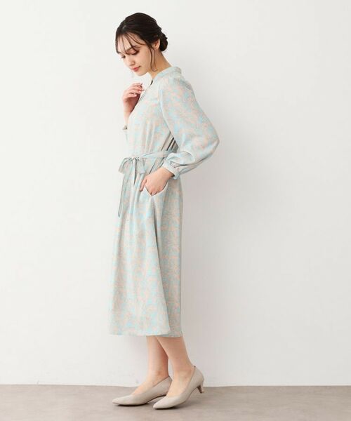 LAURA ASHLEY / ローラ アシュレイ ロング・マキシ丈ワンピース | 【ウエストリボン付き】ナンテール柄 シフォンワンピース | 詳細3