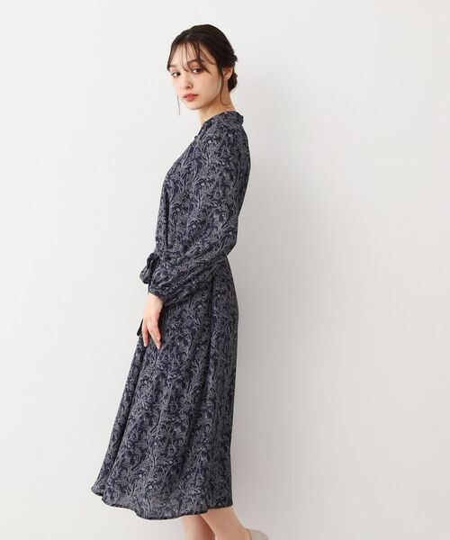 LAURA ASHLEY / ローラ アシュレイ ロング・マキシ丈ワンピース | 【ウエストリボン付き】ナンテール柄 シフォンワンピース | 詳細5