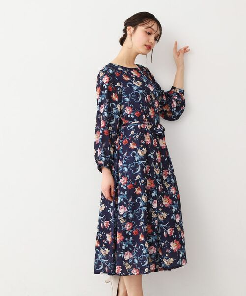 LAURA ASHLEY / ローラ アシュレイ ロング・マキシ丈ワンピース | 【洗える／同柄アイテムあり】ローザリンド柄 シフォンワンピース | 詳細5