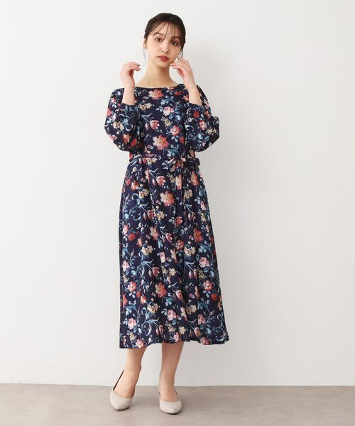 LAURA ASHLEY / ローラ アシュレイ ロング・マキシ丈ワンピース | 【洗える／同柄アイテムあり】ローザリンド柄 シフォンワンピース | 詳細6