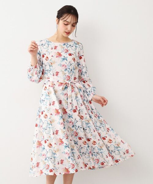 LAURA ASHLEY/ローラ アシュレイ 【洗える/同柄アイテムあり】ローザリンド柄 シフォンワンピース ホワイト(101) 38(M) LAURA ASHLEY/ローラ アシュレイ 【洗える/同柄アイテムあり】ローザリンド柄 シフォンワンピース ホワイト(101) 38(M)