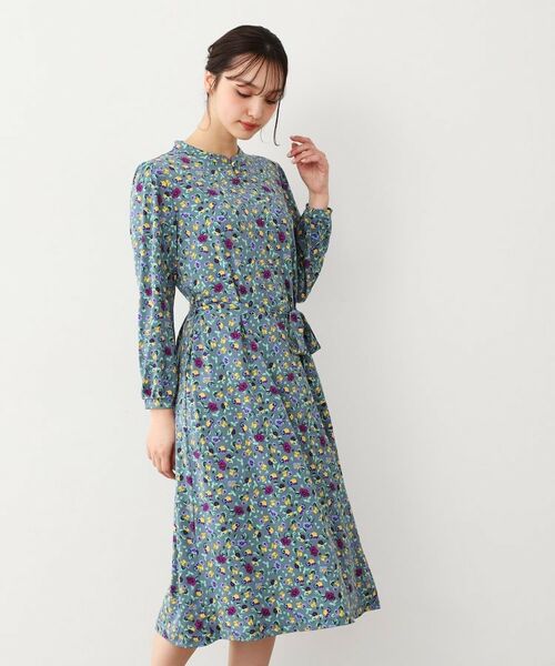 LAURA ASHLEY/ローラ アシュレイ 【ジャージ素材/洗える/同柄アイテムあり】ポリアンサス柄ワンピース ライトグレー(110) 40(L) LAURA ASHLEY/ローラ アシュレイ 【ジャージ素材/洗える/同柄アイテムあり】ポリアンサス柄ワンピース ライトグレー(110) 40(L)